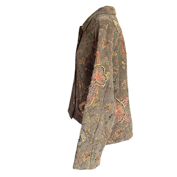 Coldwater Creek Jacket Women's Tapestry Sz Large Brown Embroidered Grandmacore - Picture 2 of 11